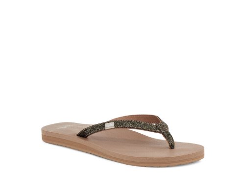 Tong Sanuk Yoga Joy Sparkle Femme - Doré NBWAUT459